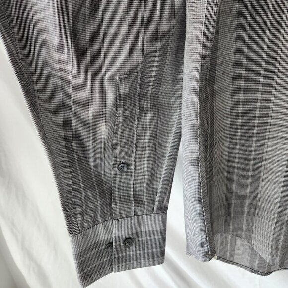 Calvin Klein Men’s Dress Shirt Slim Fit Non Iron Gray Button Up 15.5 34/35 - Picture 6 of 8